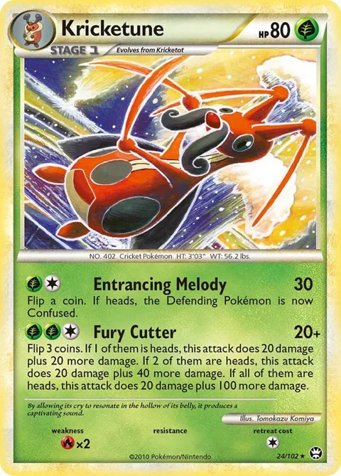 Kricketune #24/102 Reverse Holofoil Pokémon card from Triumphant