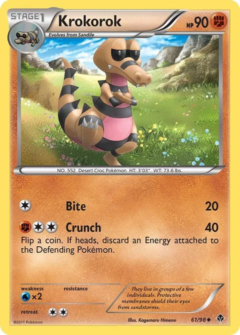 Krokorok #61/98 Pokémon card from Emerging Powers