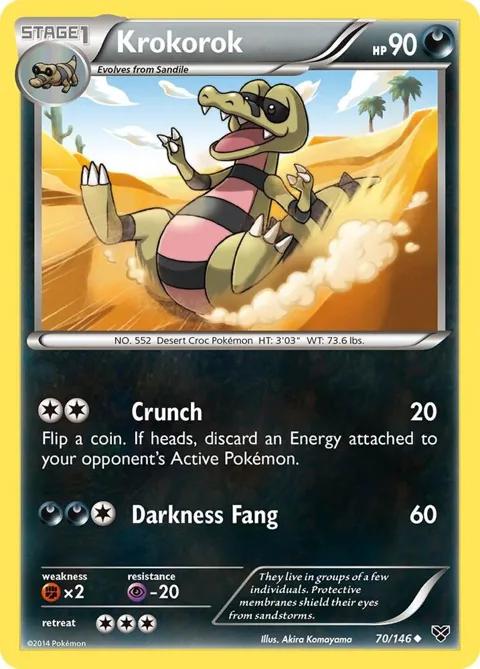 Krokorok #70/146 Pokémon card from XY Base Set