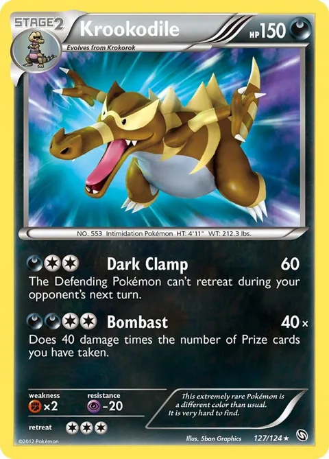 Krookodile #127/124 Holofoil Pokémon card from Dragons Exalted