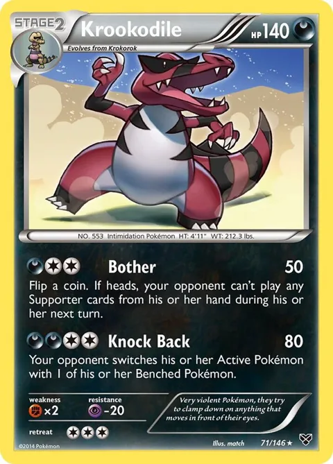 Krookodile #71/146 Pokémon card from XY Base Set