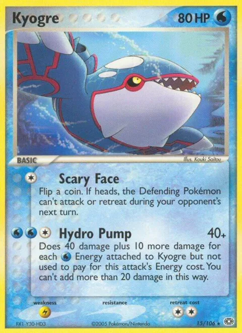 Kyogre - 015/106 #15/106 Reverse Holofoil Pokémon card from EX Emerald