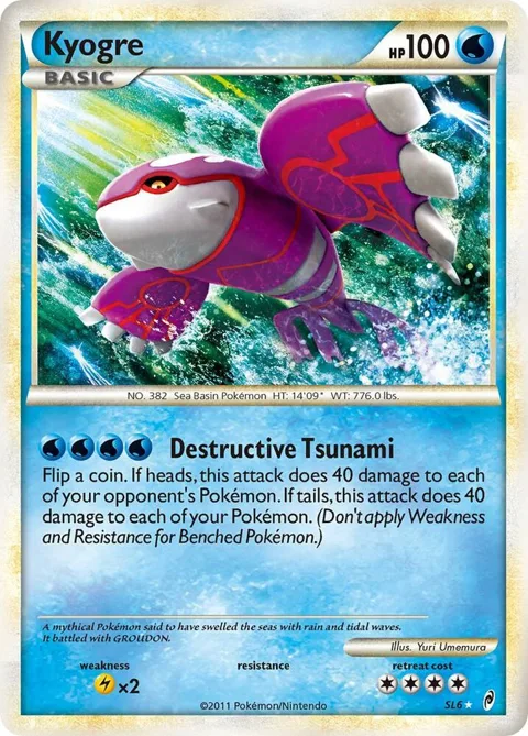 Kyogre Shiny #SL6 Holofoil Pokémon card from Call of Legends