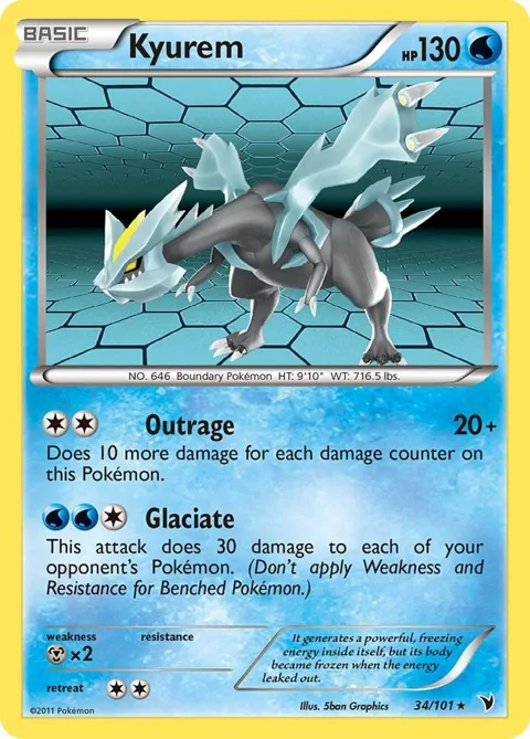 Kyurem #34/101 Reverse Holofoil Pokémon card from Noble Victories