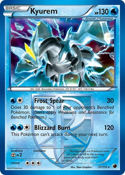 Kyurem Team Plasma #31/116 Reverse Holofoil Pokémon card from Plasma Freeze