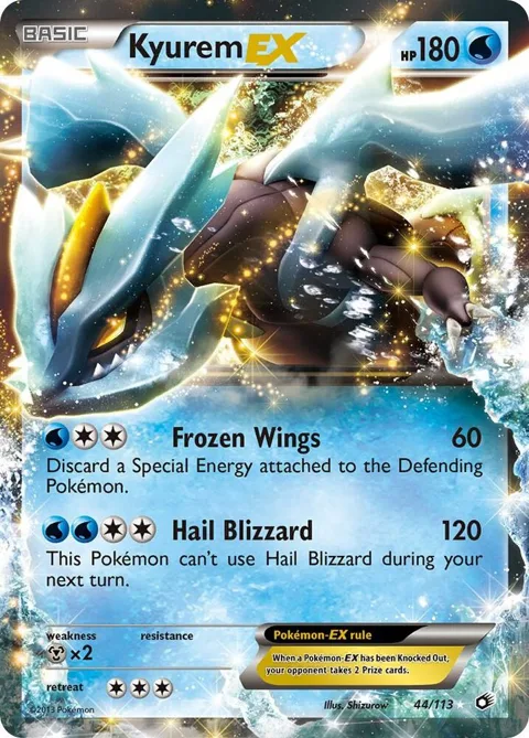 Kyurem EX #44/113 Holofoil Pokémon card from Legendary Treasures