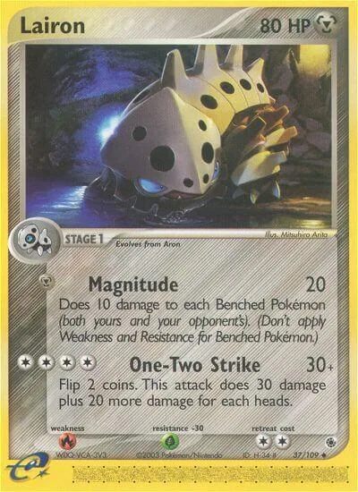 Lairon #37/109 Pokémon card from EX Ruby and Sapphire