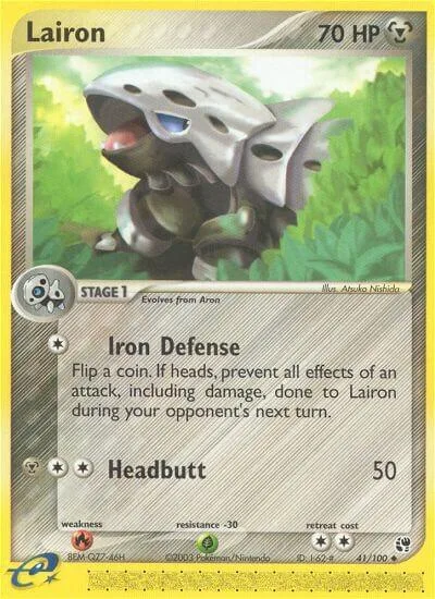 Lairon #41/100 Reverse Holofoil Pokémon card from EX Sandstorm