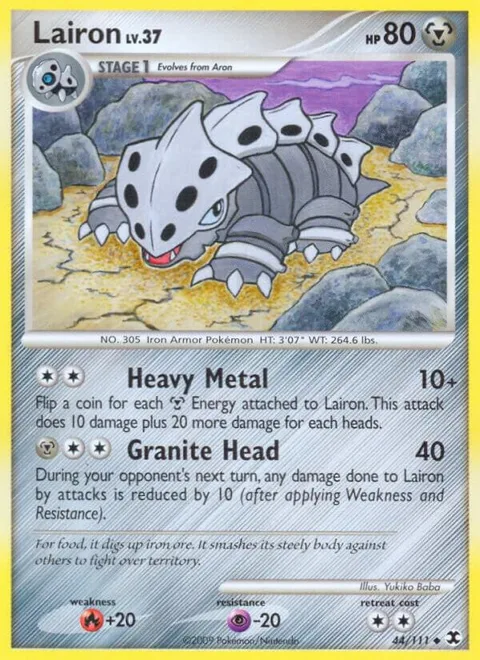 Lairon #44/111 Reverse Holofoil Pokémon card from Rising Rivals