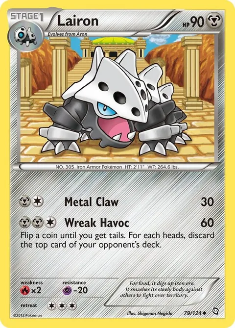 Lairon #79/124 Pokémon card from Dragons Exalted
