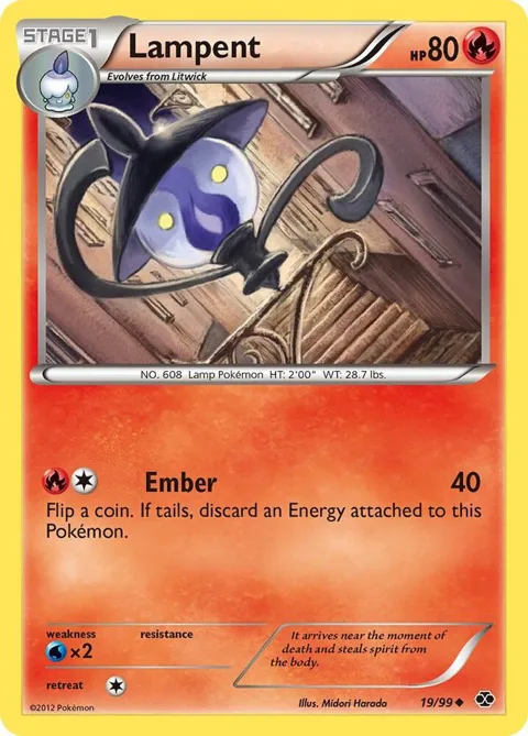 Lampent #19/99 Pokémon card from Next Destinies