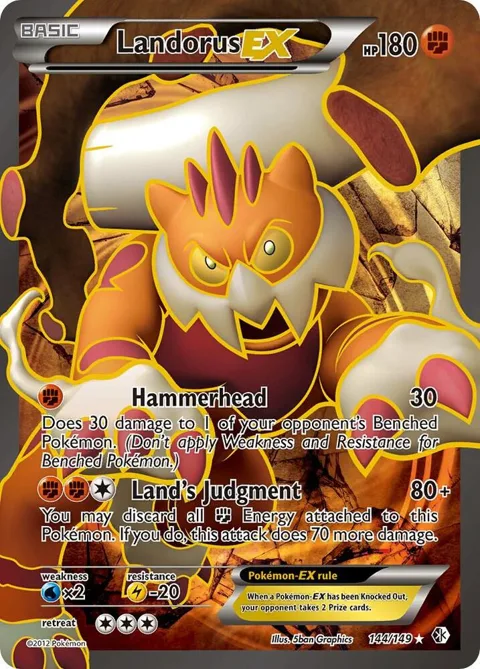 Landorus EX 144 Full Art #144/149 Holofoil Pokémon card from Boundaries Crossed