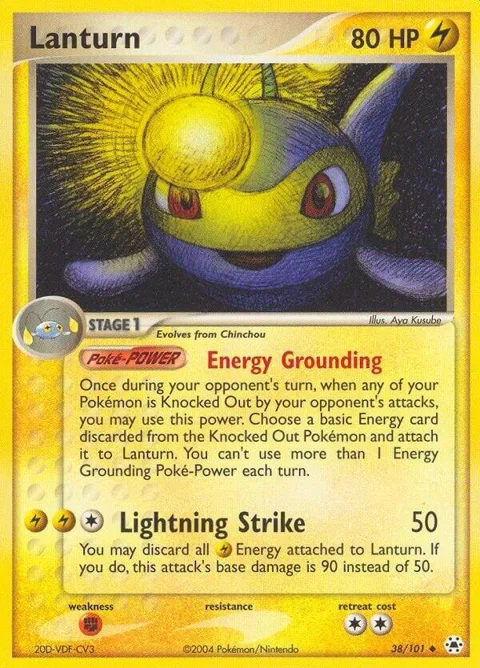 Lanturn #38/101 Reverse Holofoil Pokémon card from EX Hidden Legends