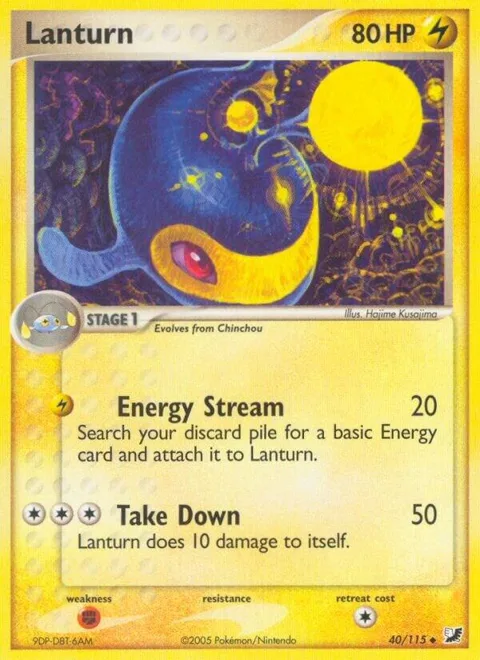 Lanturn #40/115 Reverse Holofoil Pokémon card from EX Unseen Forces