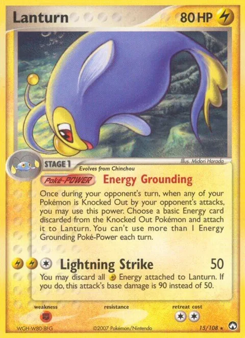 Lanturn #15/108 Pokémon card from EX Power Keepers