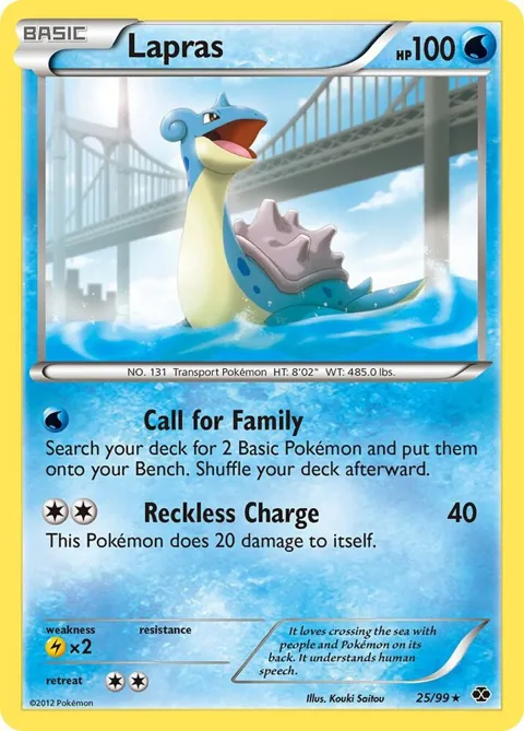 Lapras 25 #25/99 Reverse Holofoil Pokémon card from Next Destinies