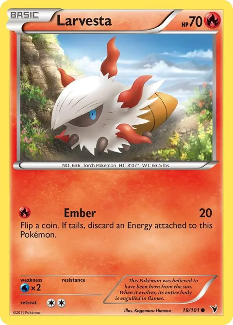 Larvesta 19 #19/101 Pokémon card from Noble Victories