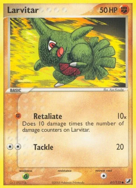 Larvitar #61/115 Reverse Holofoil Pokémon card from EX Unseen Forces