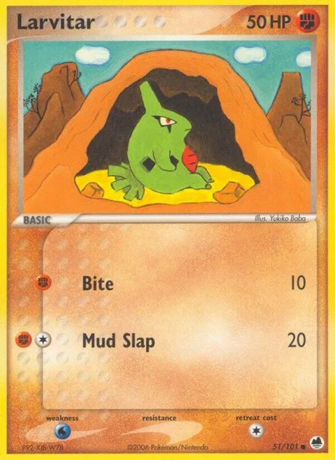 Larvitar #51/101 Reverse Holofoil Pokémon card from EX Dragon Frontiers