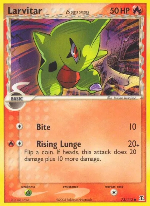 Larvitar Delta Species #73/113 Reverse Holofoil Pokémon card from EX Delta Species