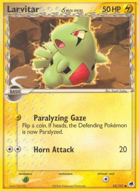 Larvitar Delta Species #52/101 Reverse Holofoil Pokémon card from EX Dragon Frontiers