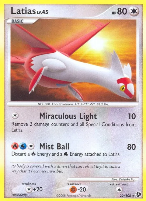 Latias #22/106 Pokémon card from Great Encounters