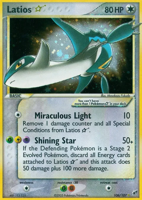 Latios Star #106/107 Holofoil Pokémon card from EX Deoxys