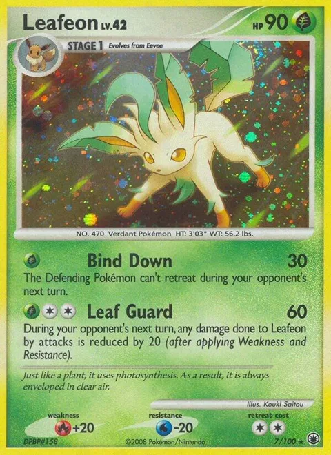 Leafeon 7 #7/100 Holofoil Pokémon card from Majestic Dawn