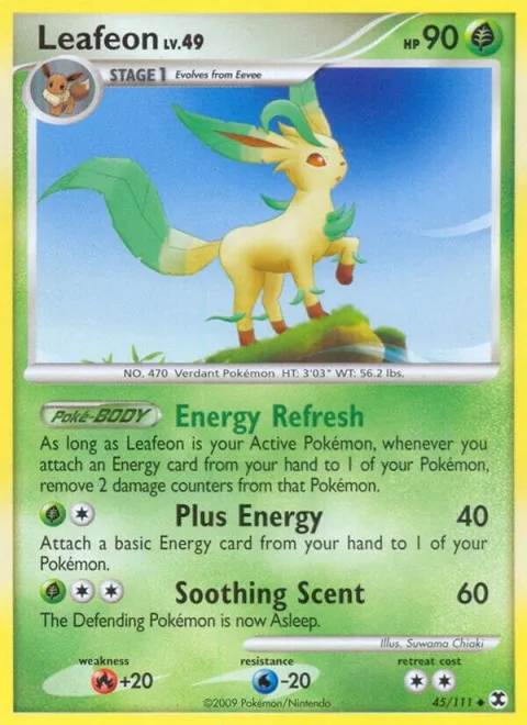 Leafeon #45/111 Reverse Holofoil Pokémon card from Rising Rivals