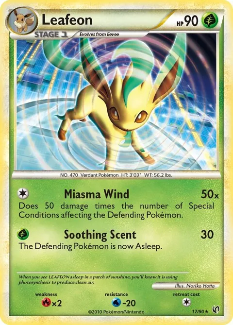 Leafeon #17/90 Pokémon card from Undaunted