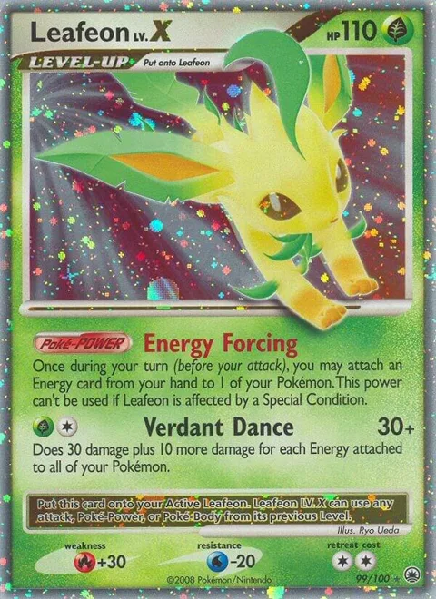 Leafeon LV.X #99/100 Holofoil Pokémon card from Majestic Dawn