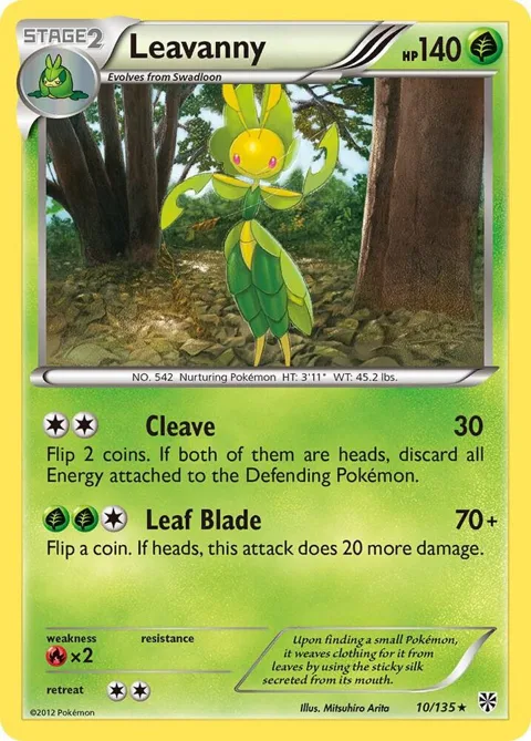 Leavanny #10/135 Pokémon card from Plasma Storm