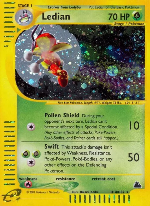 Ledian H14 #H14/H32 Holofoil Pokémon card from Skyridge