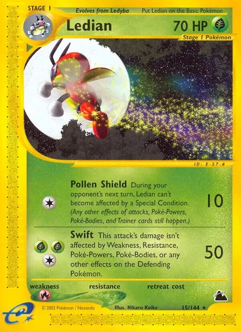 Ledian 15 #015/144 Reverse Holofoil Pokémon card from Skyridge