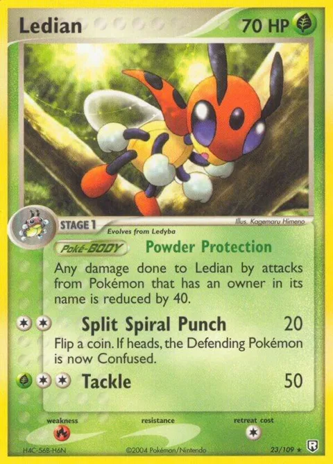 Ledian #23/109 Reverse Holofoil Pokémon card from EX Team Rocket Returns