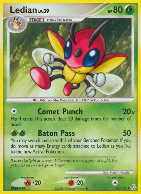 Ledian #60/146 Reverse Holofoil Pokémon card from Legends Awakened