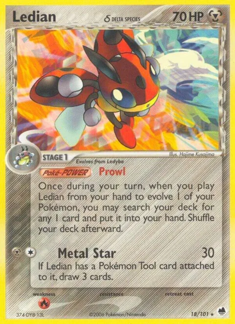 Ledian Delta Species #18/101 Pokémon card from EX Dragon Frontiers