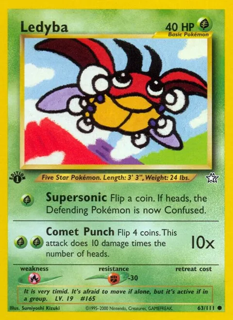 Ledyba #063/111 1st Edition Pokémon card from Neo Genesis