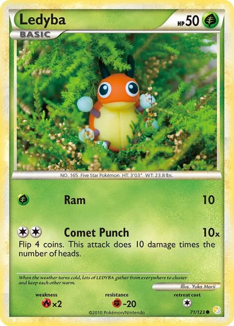 Ledyba #71/123 Pokémon card from HeartGold SoulSilver