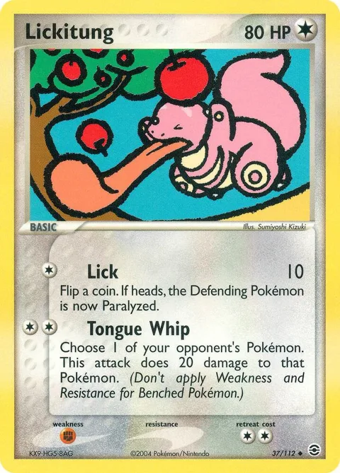 Lickitung #37/112 Reverse Holofoil Pokémon card from EX FireRed & LeafGreen