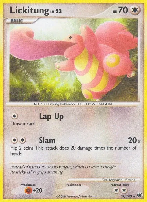Lickitung #39/100 Reverse Holofoil Pokémon card from Majestic Dawn