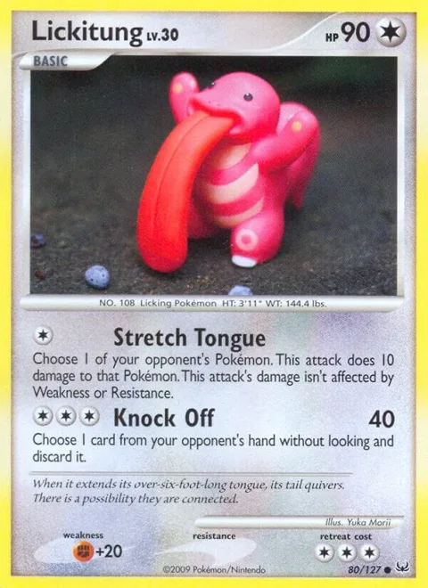Lickitung #80/127 Pokémon card from Platinum