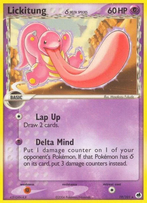 Lickitung Delta Species #19/101 Pokémon card from EX Dragon Frontiers