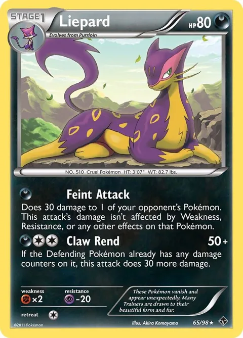 Liepard #65/98 Pokémon card from Emerging Powers