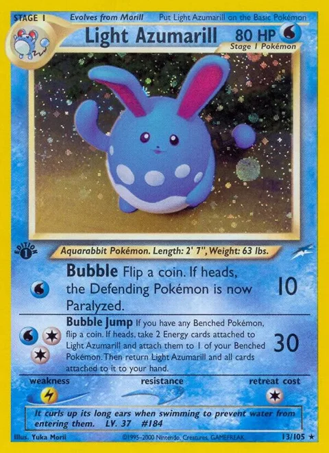 Light Azumarill #013/105 Unlimited Holofoil Pokémon card from Neo Destiny