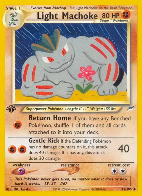 Light Machoke #049/105 1st Edition Pokémon card from Neo Destiny