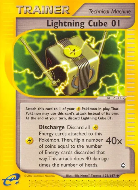 Lightning Cube 01 #127/147 Pokémon card from Aquapolis