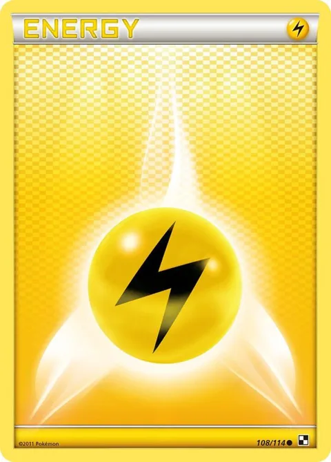 Lightning Energy #108/114 Pokémon card from Black and White