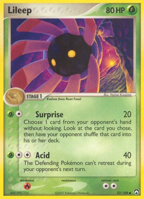 Lileep #52/108 Reverse Holofoil Pokémon card from EX Power Keepers