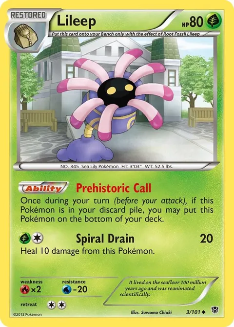 Lileep #3/101 Pokémon card from Plasma Blast